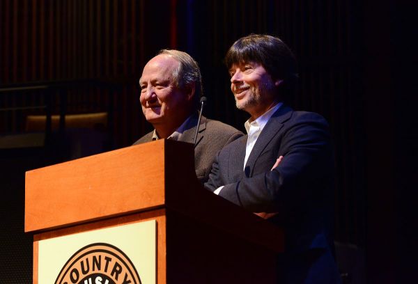 Dayton Duncan (l) and Ken Burns deliver the keynote address during the CMA Board of Directors meeting Wednesday in Nashville. (Photo Credit: Caitlin Harris / CMA)